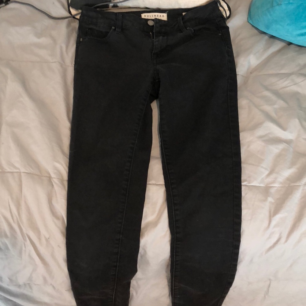 Black mid rise skinny black pants